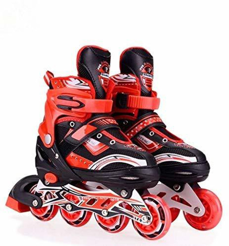white popcorn Shoe Skate In-line Skates In-line Skates - Size 7-9 UK(Red)