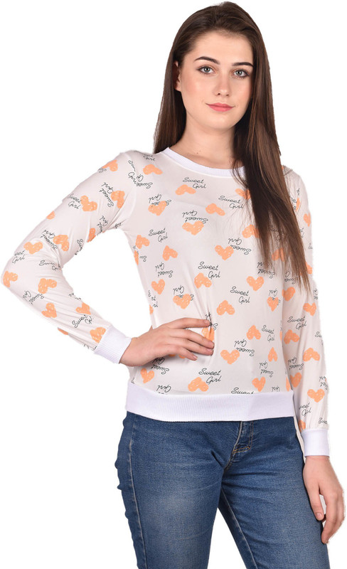 fashion trap Solid Women Round Neck Orange T-Shirt