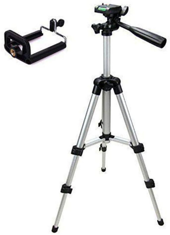 wemake Telescopic 105cm Long Tripod(Silver, Supports Up to 850 g)