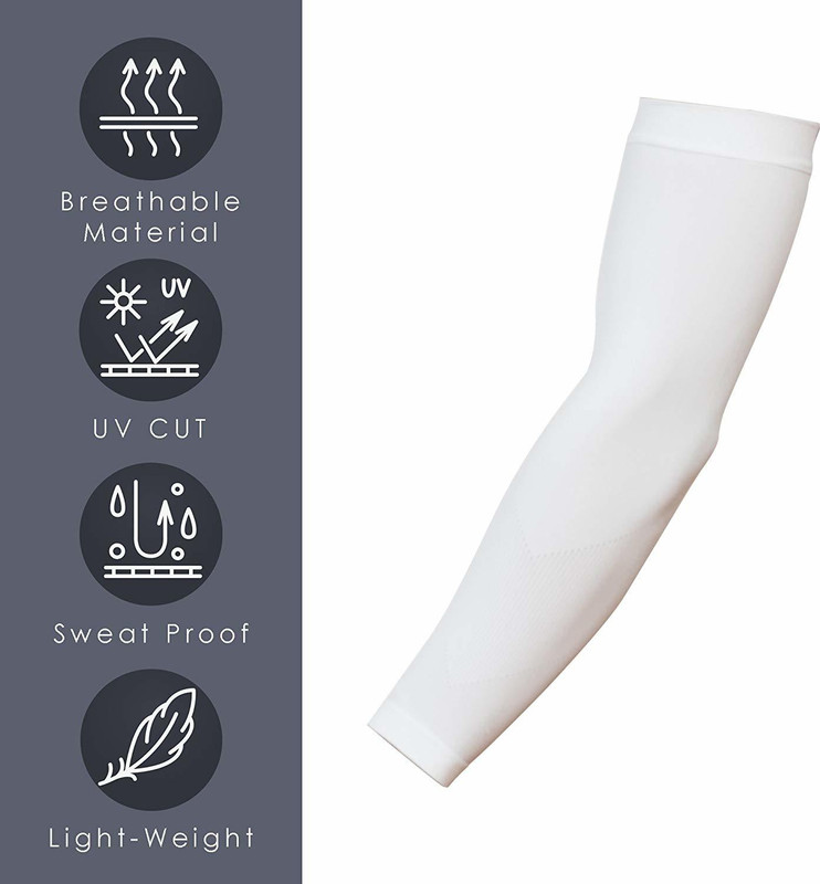 lana vels Cotton, Nylon Arm Sleeve For Men & Women(Free, White)