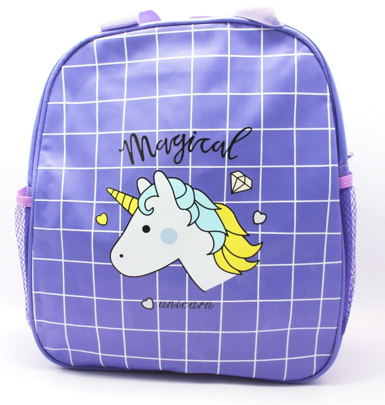 jumbura Oxford Quality Multi Functional Big Size Unicorn Theme Backpack|Big Polka Purple Waterproof Backpack(Purple, 15 L)