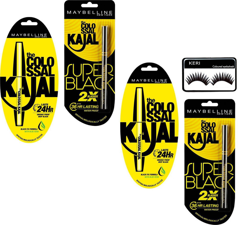 keri colo and sup kajal and eye lashesh(5 Items in the set)