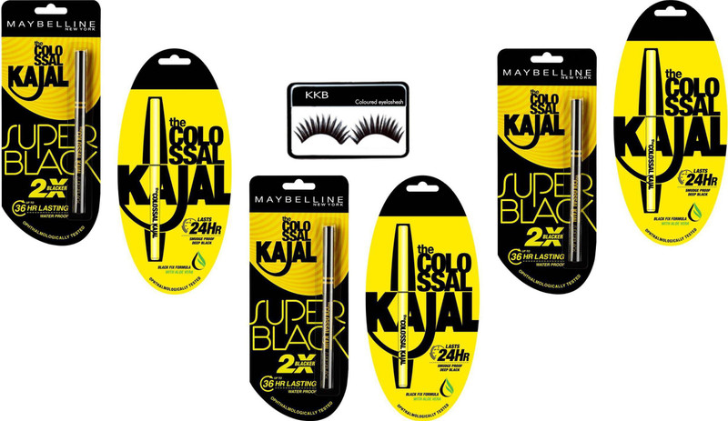 kkb colo and sup kajal and eye lashesh(7 Items in the set)