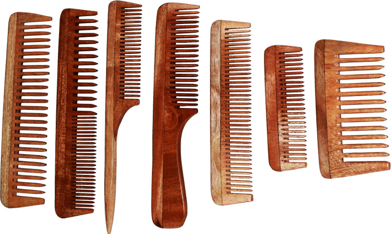 swatika 7 Handmade Comb Made From Neem Indica Wood/Tree