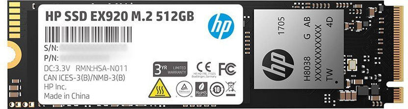 HP EX920 M.2 PCIe 3.1 x4 NVMe 3D TLC NAND 512 GB Laptop Internal Solid State Drive (2YY47AA#ABC) HP EX920 M.2 PCIe 3.1 x4 NVMe 3D TLC NAND 512 GB Laptop Internal Solid State Drive (2YY47AA#ABC)