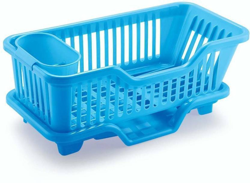 WOMS Plastic Kitchen Sink Dish Plate Utensil Drainer Plastic Kitchen Rack Plastic Kitchen Rack(Multicolor)