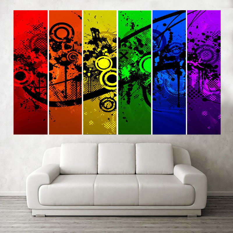 pari arts MULTIPLE FRAME COLOURFULL MODERN ART 6 pieces set FULL HD FOR BEDROOM,LOBBY,DRWINGROOM & kidsroom MODERN VIEW DIGITAL PAINTING size:50inchÃÂ30inch Digital Reprint 30 inch x 50 inch Painting