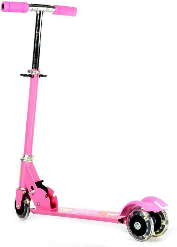 krisha THREE WHEEL SPORTS SCOOTER WITH BREAK AND ALERT BELL SCOOTER Scooter(Pink)