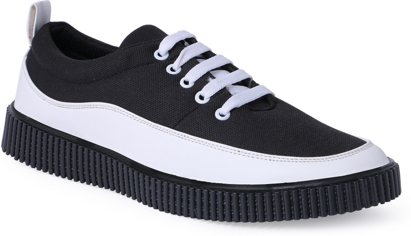 pery pao Black Casual Shoes Sneakers For Men(White, Black)