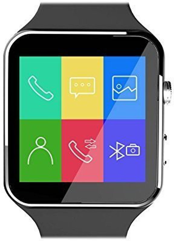 techfi Smart Watch X6 Bluetooth Compatible Black Smartwatch(Black Strap 35)