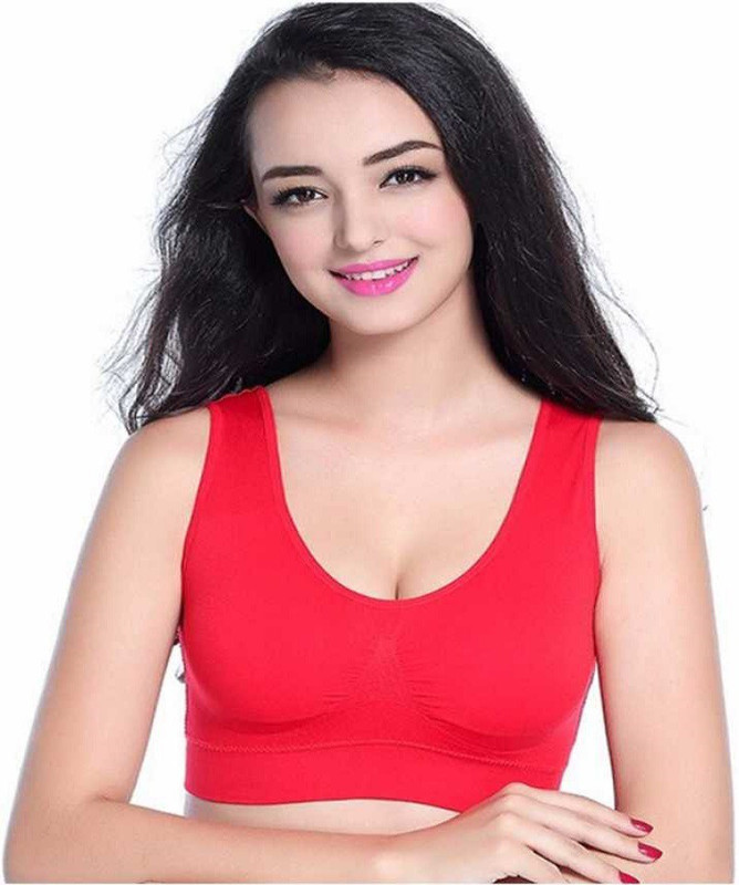 pranidh bySport Bra Sexy Sport Bra Free Size (28 TO 36) Girls, Women Sports Non Padded Bra(Red)