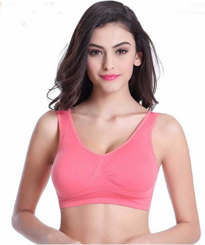 pranidh bySport Bra Sexy Sport Bra, Free Size (28 TO36) Corrot Girls, Women Sports Non Padded Bra(Pink)