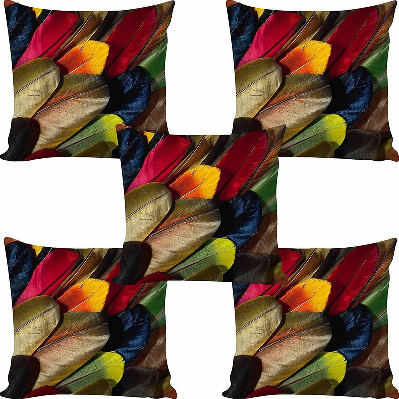 swasiya Animal Cushions Cover(Pack of 5, 40 cm*40 cm, Multicolor)