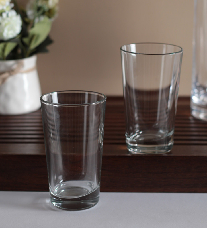 somenew Transparent Glass 250 ML Tall Glasses - Set of 6 Glass Set(Glass, 250 ml, Clear, Pack of 6)