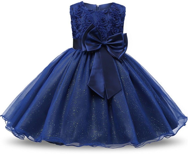 GOODY`S Girls Midi/Knee Length Party Dress(Blue, Sleeveless)