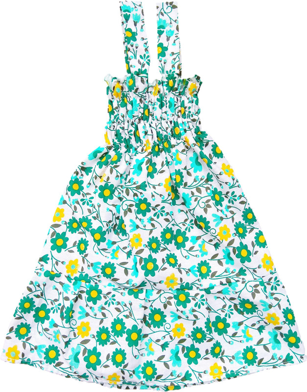 baby sikha Girls Mini/Short Casual Dress(Green, Fashion Sleeve)