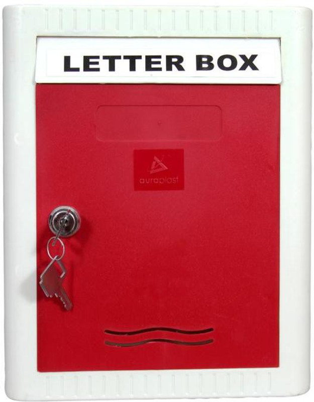 aura plast wall mounted Letter box for home and office Wall Mounted Mailbox(Red)