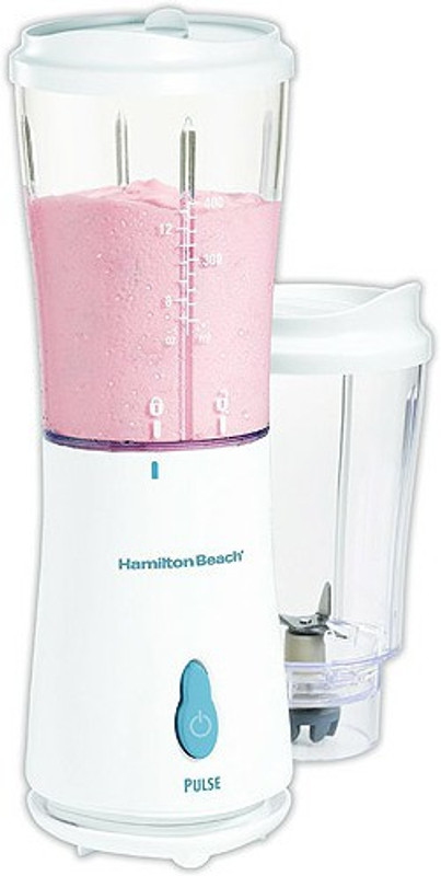 Hamilton Beach 2V711I9PLTIG Single-Serve Blender with 2 Jars & 2 Lids | Model# 51102 500 Juicer Mixer Grinder(White, 1 Jar)