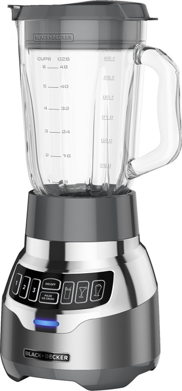 Black & Decker 6DLK8T1DYLHK PowerCrush Digital Blender with Quiet Technology Stainless Steel BL1300DG-P 500 Juicer Mixer Grinder(Stainless Steel, 1 Jar)