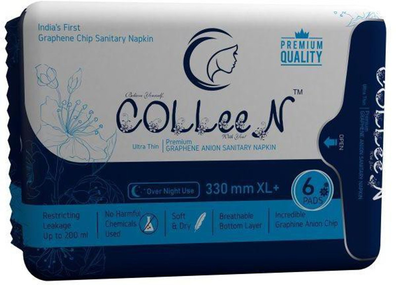 colleen Graphene Anion Premium Sanitary Napkins 330mm Night use Sanitary Pad(Pack of 6)