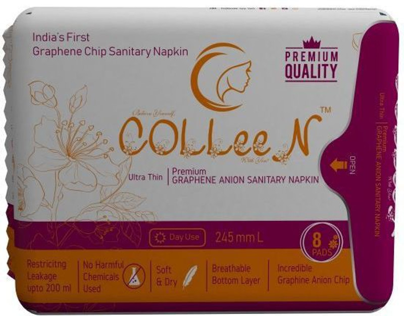 colleen Graphene Anion Premium Sanitary Napkins 245 MM Sanitary Pad(Pack of 8)