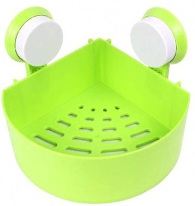 aksharkunj bathroom Plastic wear for soap and shampoo holder Plastic Wall Shelf(Number of Shelves - 1, Green, White)
