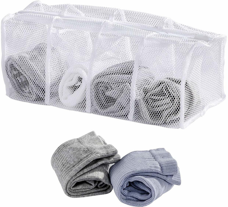 Home Collective Wenko Washing Net for Socks with 4 Compartments Washing Machine Net(Pack of 1)