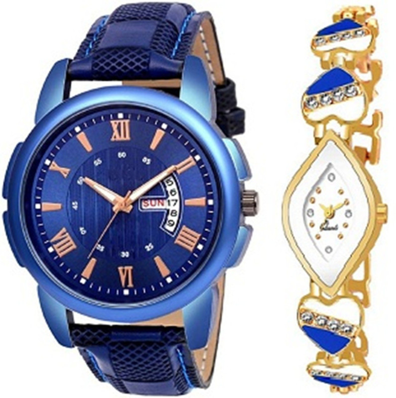 Buy Inflame Enterprise New Stylish Round Dial Blue Leather Full