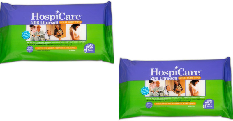 hospicare HOSPICARE-ADULT BODY WIPES-SET OF 2 PACKS(20 Pieces)