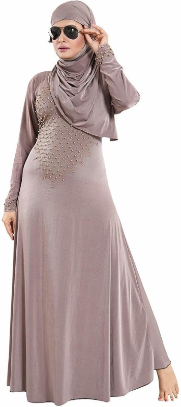 TUCUTE ÃÂ® Women's Ready to Wear-Instant Velvet Embosed Lycra Abaya Burkha with...
