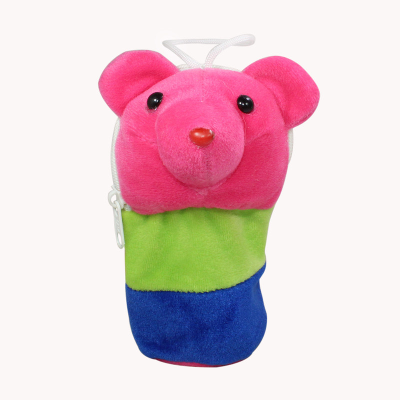 PIKIPOO Cute Face Soft Attractive Plush Velvet Milk Feeding Bottle Cover(Pink)