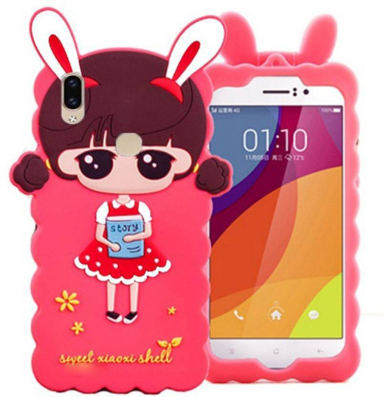 mhub Back Cover for Vivo V9 Youth(girl back cover,kitty cover,cute girl back cover,sweet girl back cover Pink, Grip Case)