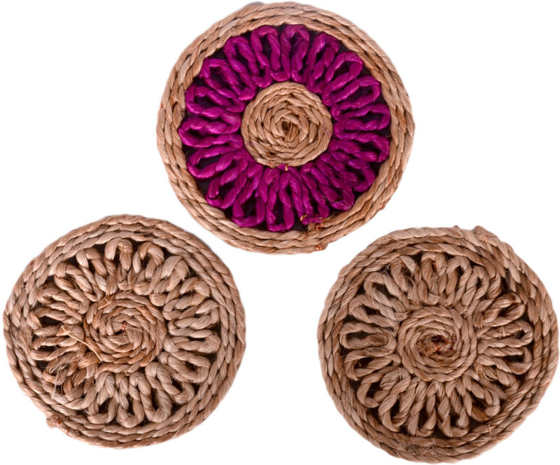ecobirdz Round Jute Coaster Set(Pack of 3)