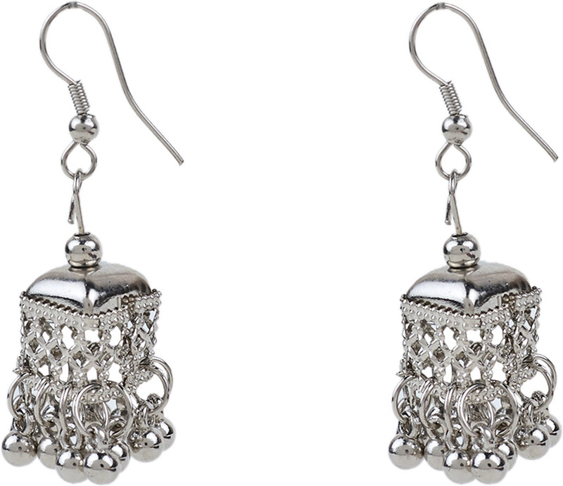 fashion bhandar Fashion Bhandar stylish 1Pair Cubic Jhumki Silver Colour Agate Metal Earring Set