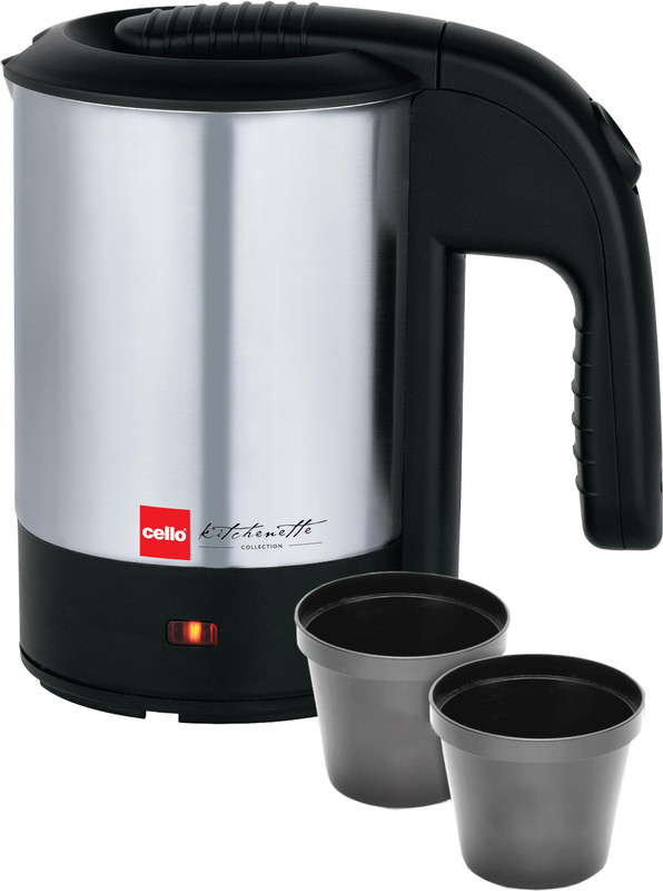 Cello Quick Boil 700 Electric Kettle (0.5 L, Black, Silver) Electric Kettle(0.5 L, Silver, Black)