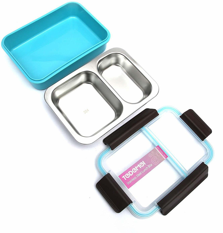 sethias Stainless Steel Insulated Lunch Box, 700Ml for Kids,Teens,Travellers, Camping. 3 Containers Lunch Box(700 ml)