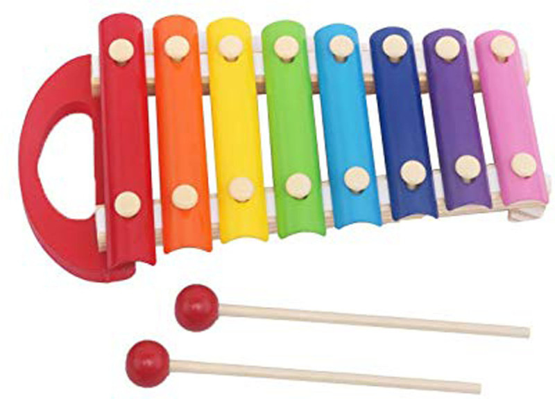 CrazyCrafts Wooden Xylophone with 8 Notes for Kids, BiG(Multicolor)