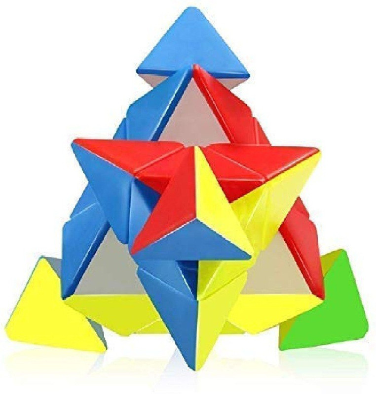 kirtan High Speed Pyraminx Stickerless Triangle Rubik Cube Puzzle (Multicolor)(1 Pieces)