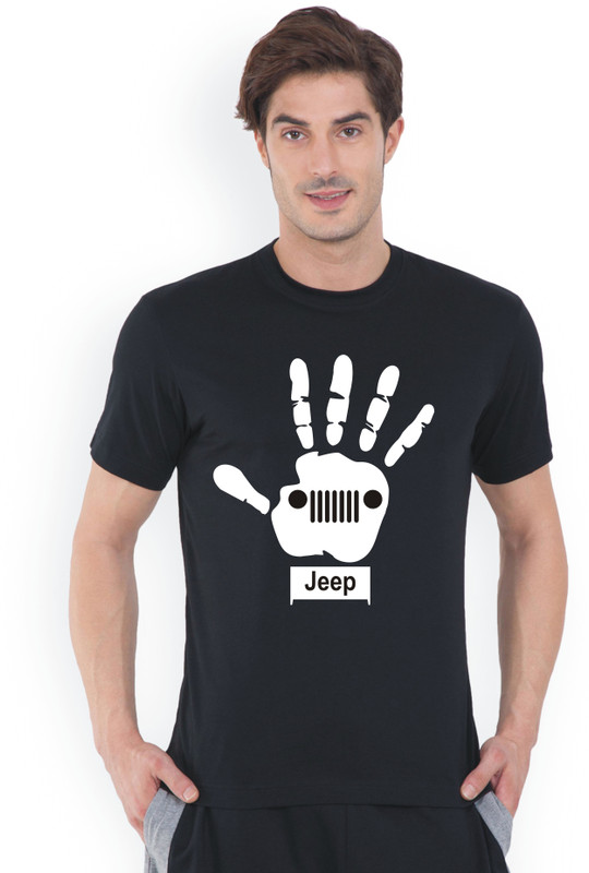 kabson Printed Men Round Neck Black T-Shirt