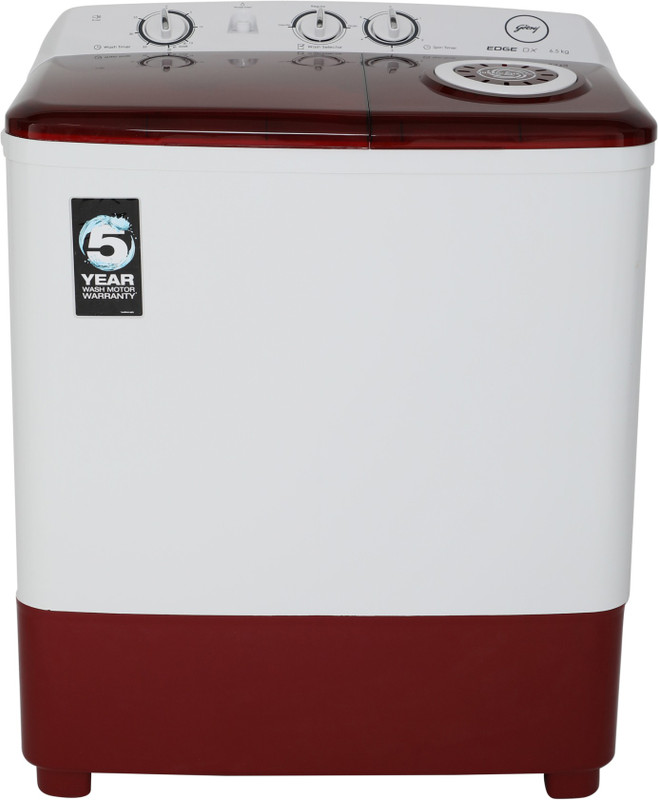 Godrej 6.5 kg Semi Automatic Top Load White, Maroon(WS EDGE DX 650 CPBT)