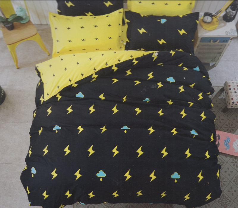 wrap 200 TC Cotton Double 3D Printed Bedsheet(Pack of 1, Black)