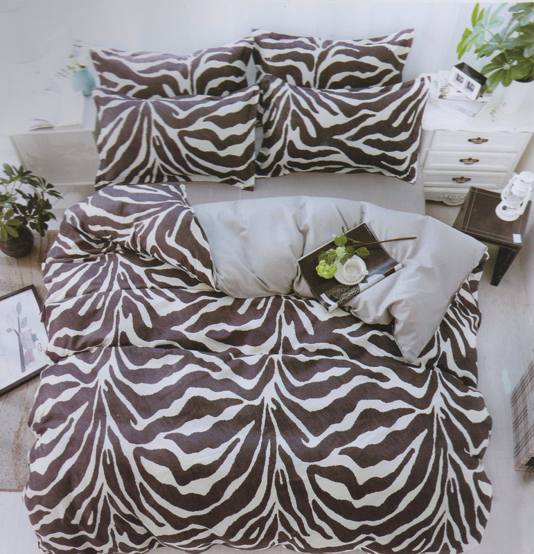 wrap 200 TC Cotton Double 3D Printed Bedsheet(Pack of 1, Black White)