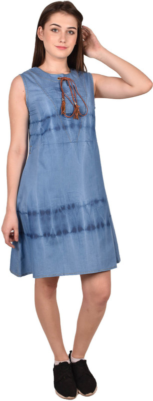 fashion trap Women A-line Blue Dress