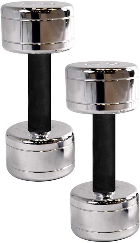 rugged Hi-Quality Steel Chrome 4Kg (Pair) Fixed Weight Dumbbell(8 kg)