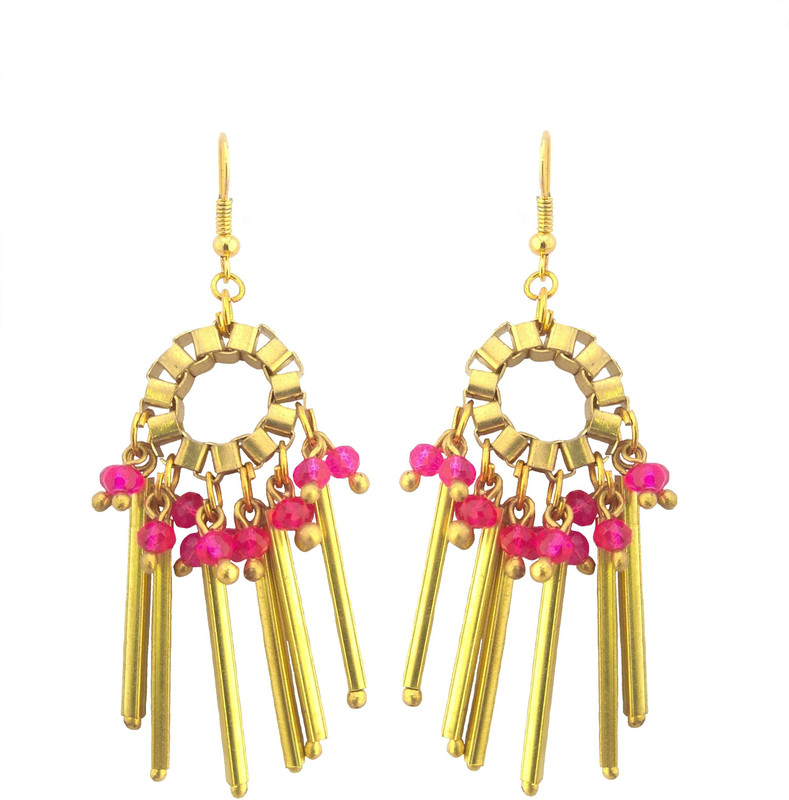 abhisu antique jewellery hand made antique ear rings for girls stylish Beads Copper, Brass Tassel Earring