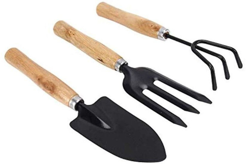 royal trust Gardening Tools kit Hand Cultivator, Small Trowel, Garden Fork (Set of 3) Garden Tool Kit(3 Tools)