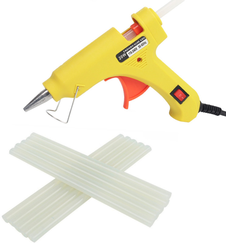 FADMAN yellow 20W On Off Switch And Indicator With 10 Hot Melt Glue Sticks Standard Temperature Corded Glue Gun (7 mm) Standard Temperature Corded Glue Gun (7 mm) Standard Temperature Corded Glue Gun(7 mm)