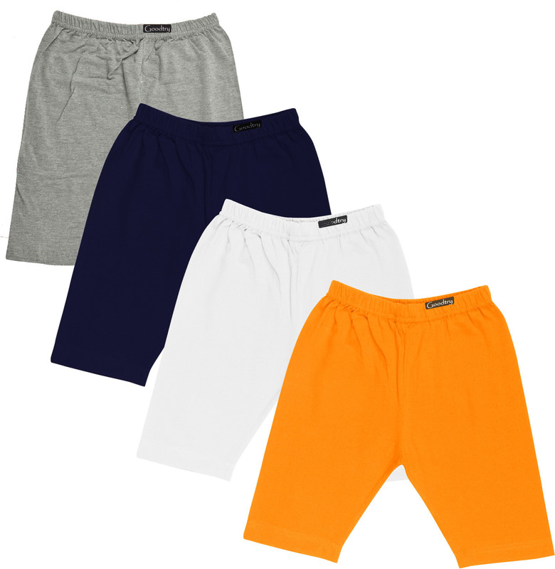 goodtry Short For Girl's Casual Solid Cotton Blend(Multicolor, Pack of 4)