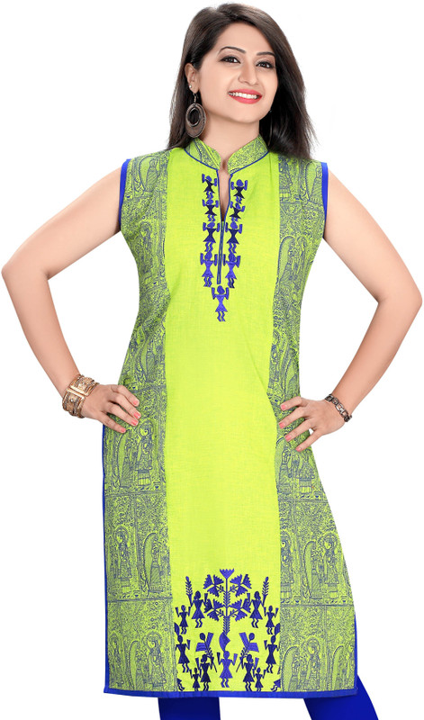 Meher Impex Casual Embroidered Women Kurti(Yellow)