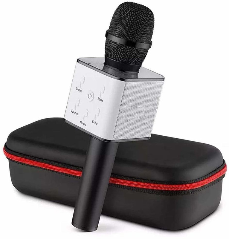 onshopie Portable Q-7 Handheld Wireless Bluetooth Karaoke MIC, Singing Mic Speaker Microphone Microphone
